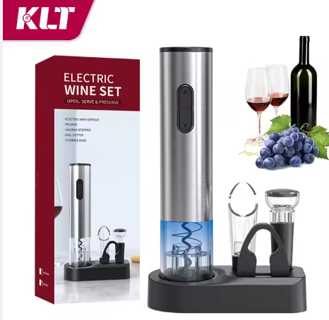 Coffret Rechargeable Ouvre-bouteille Tire-bouchon Électrique avec Pièces Accessoires